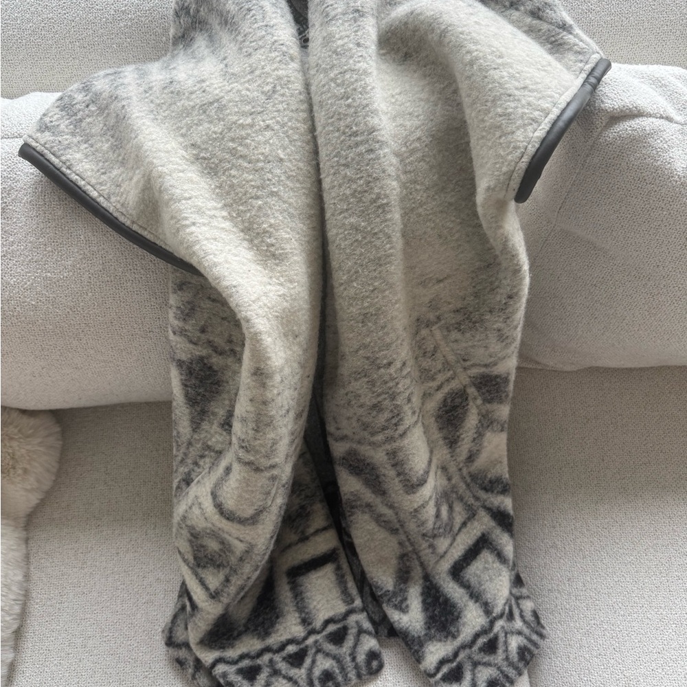 Black and Cream Patterned Jacket/ Cape